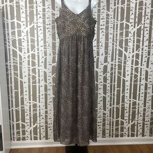 Vintage 90s Leopard Print Maxi Dress 16